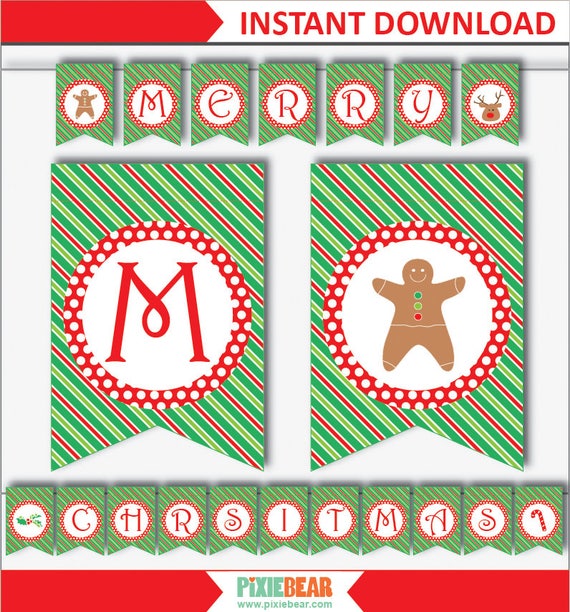 merry christmas banner printable christmas banner download merry christmas printable