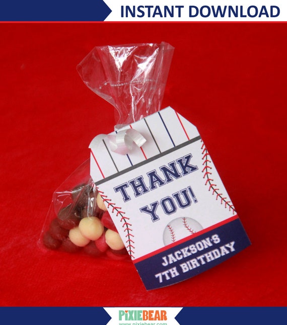 baseball favor tags baseball tags baseball thank you tags baseball thank you