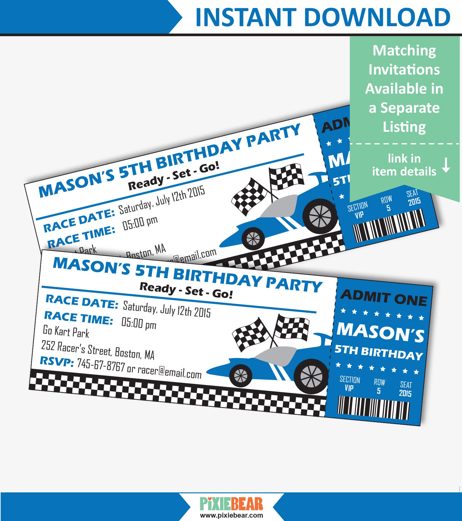 Race Car Banner Printable Race Car Birthday Banner Custom | Etsy