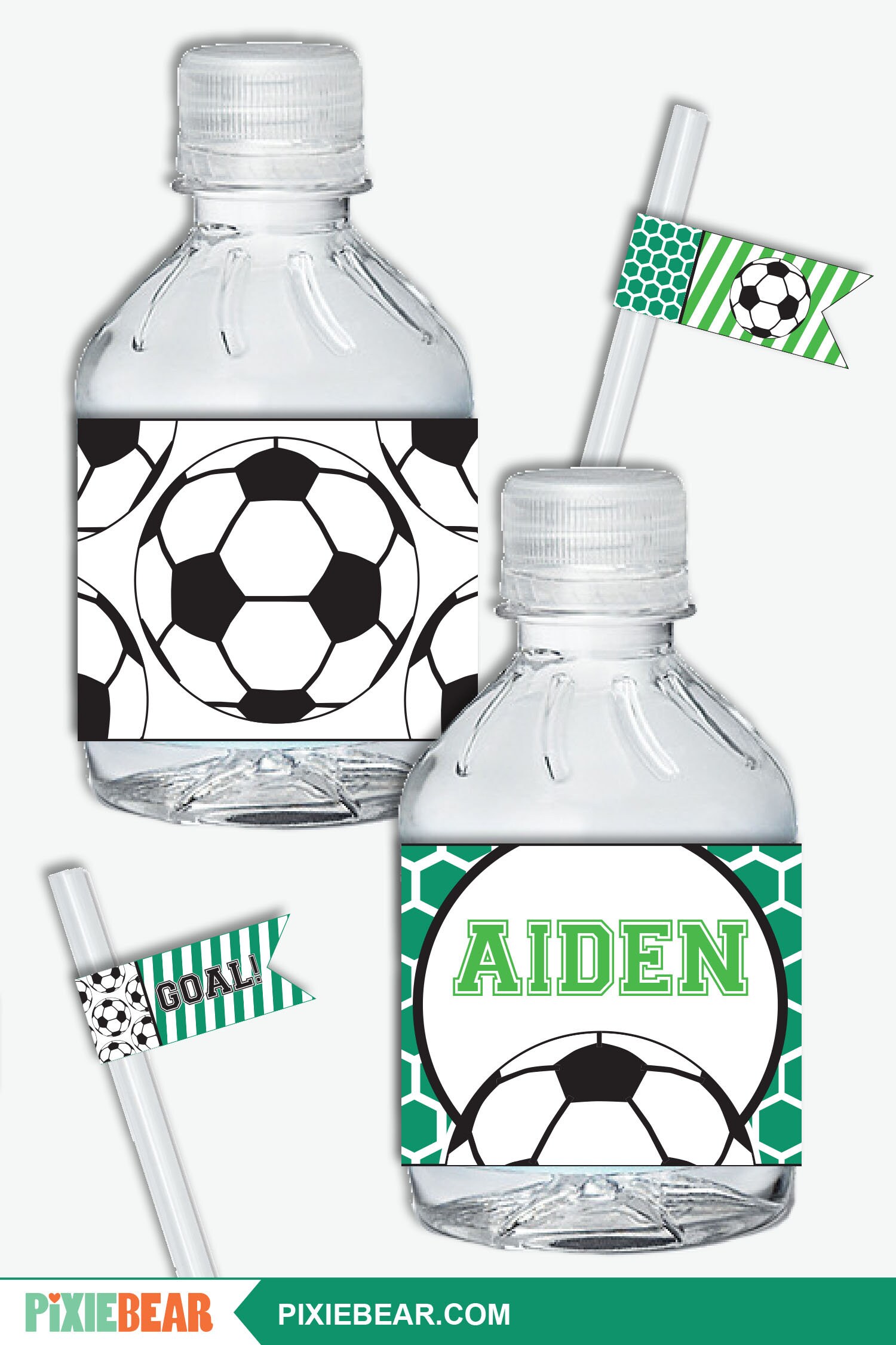 Soccer Water Bottle Labels Soccer Birthday Soccer Party Etsy