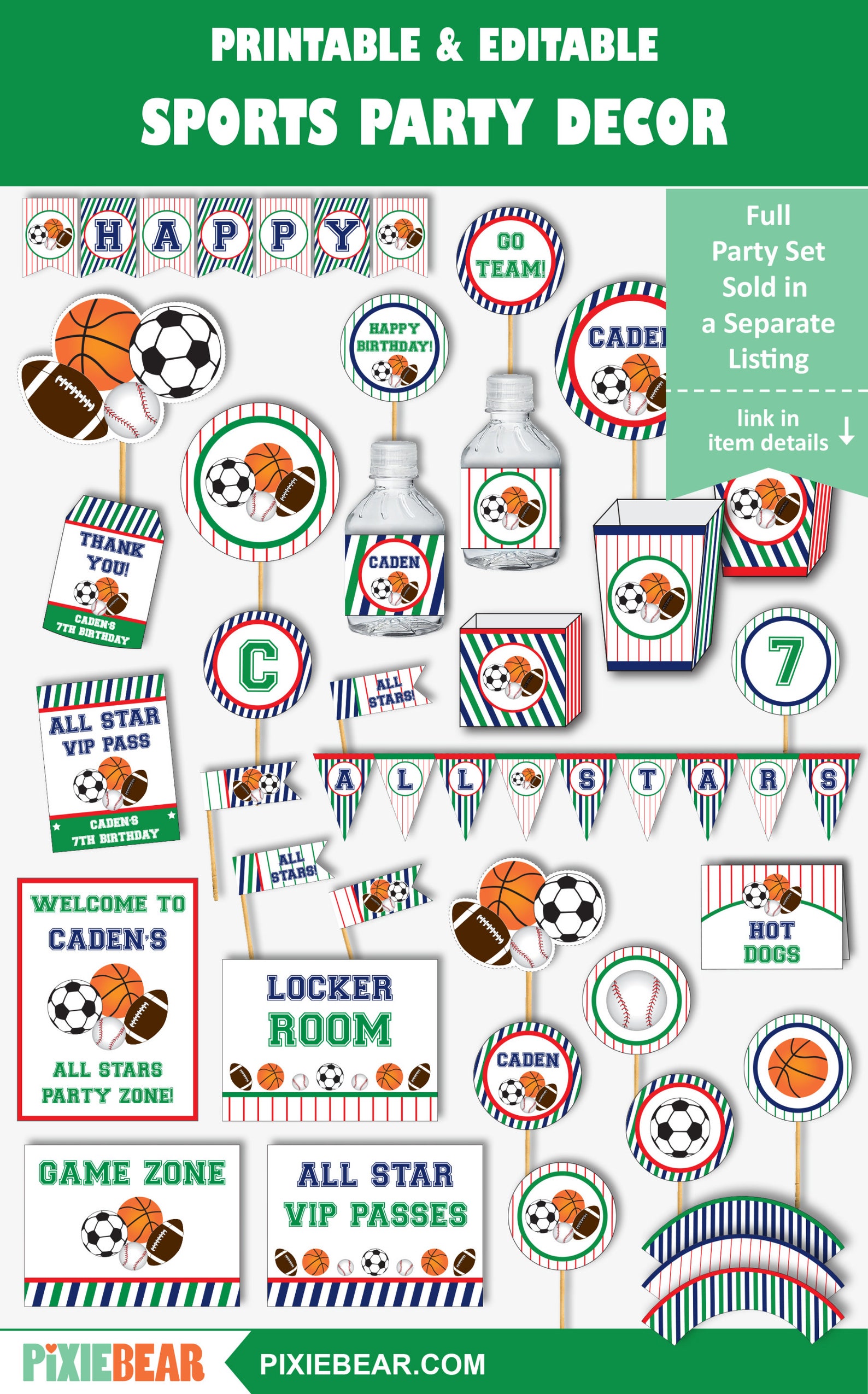 Sports Birthday Favor Tags Sports Party Favors Sports Birthday Sports ...