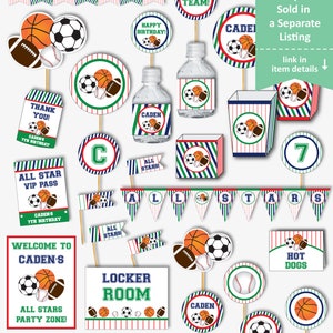 Sports Birthday Invitation Sports Party Invitation Sports Invitation All Star Invitation All Star Birthday Party Instant Download image 7