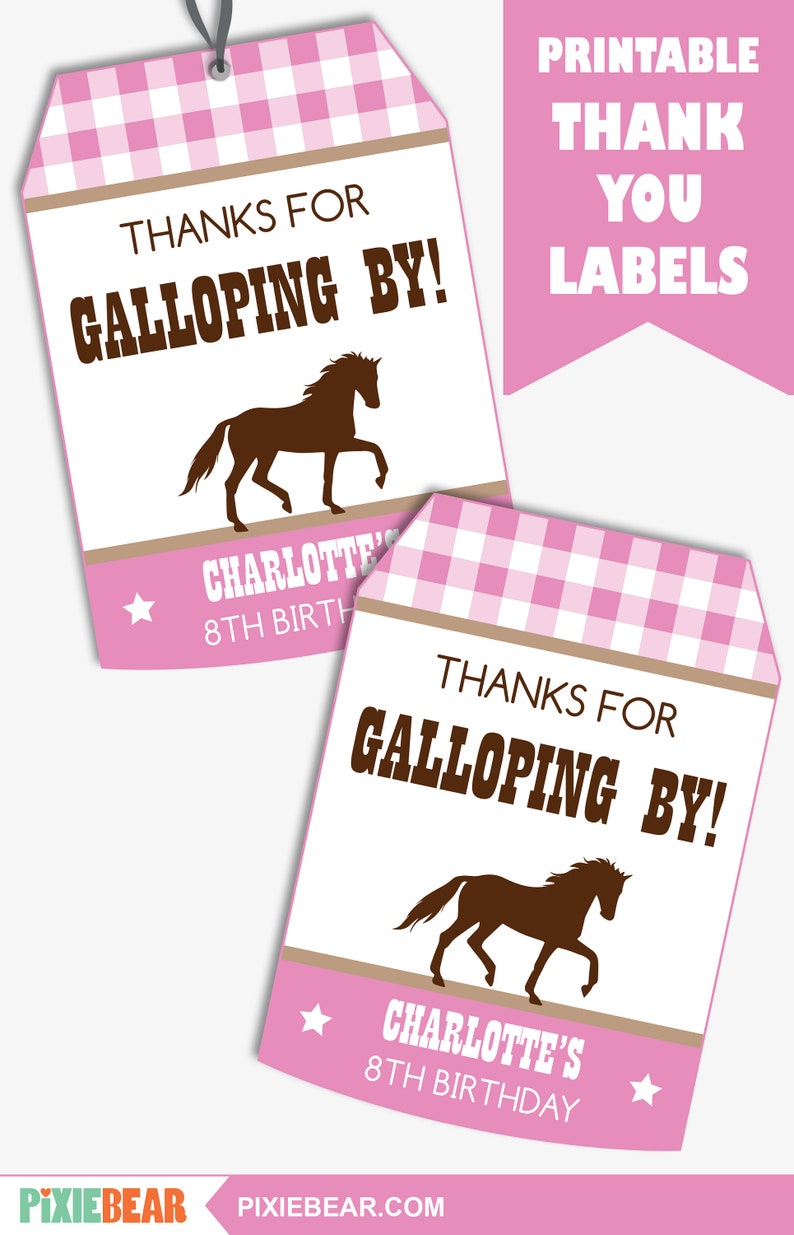 Horse Party Decorations Printable Horse Birthday Pony Party - Etsy