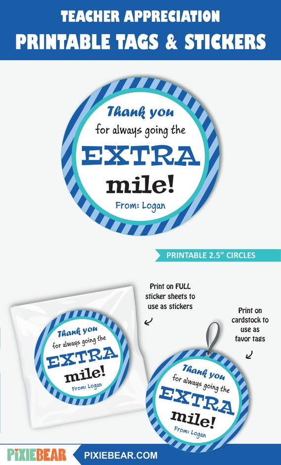 Extra Teacher Appreciation Stickers Printable Teacher - Etsy