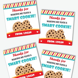 Teacher Appreciation Cookie Tags Printable Cookie Thank You Cards to Be ...