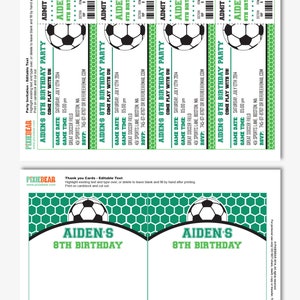 Soccer Party Invitation Soccer Birthday Invitation Soccer Invitation Soccer Ticket Invitation Printable Instant Download image 5