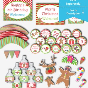 Christmas Birthday Party, Printable Christmas Party Decorations for ...