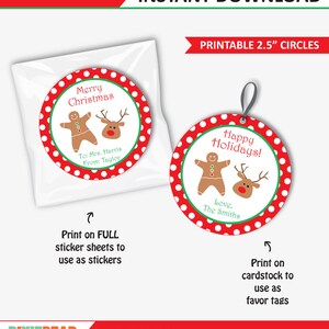 Christmas Sticker Tags Printable Christmas Gift Stickers, Personalized ...