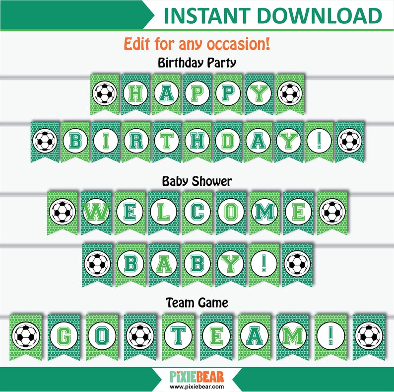 Soccer Banner Soccer Party Banner Soccer Birthday Banner - Etsy