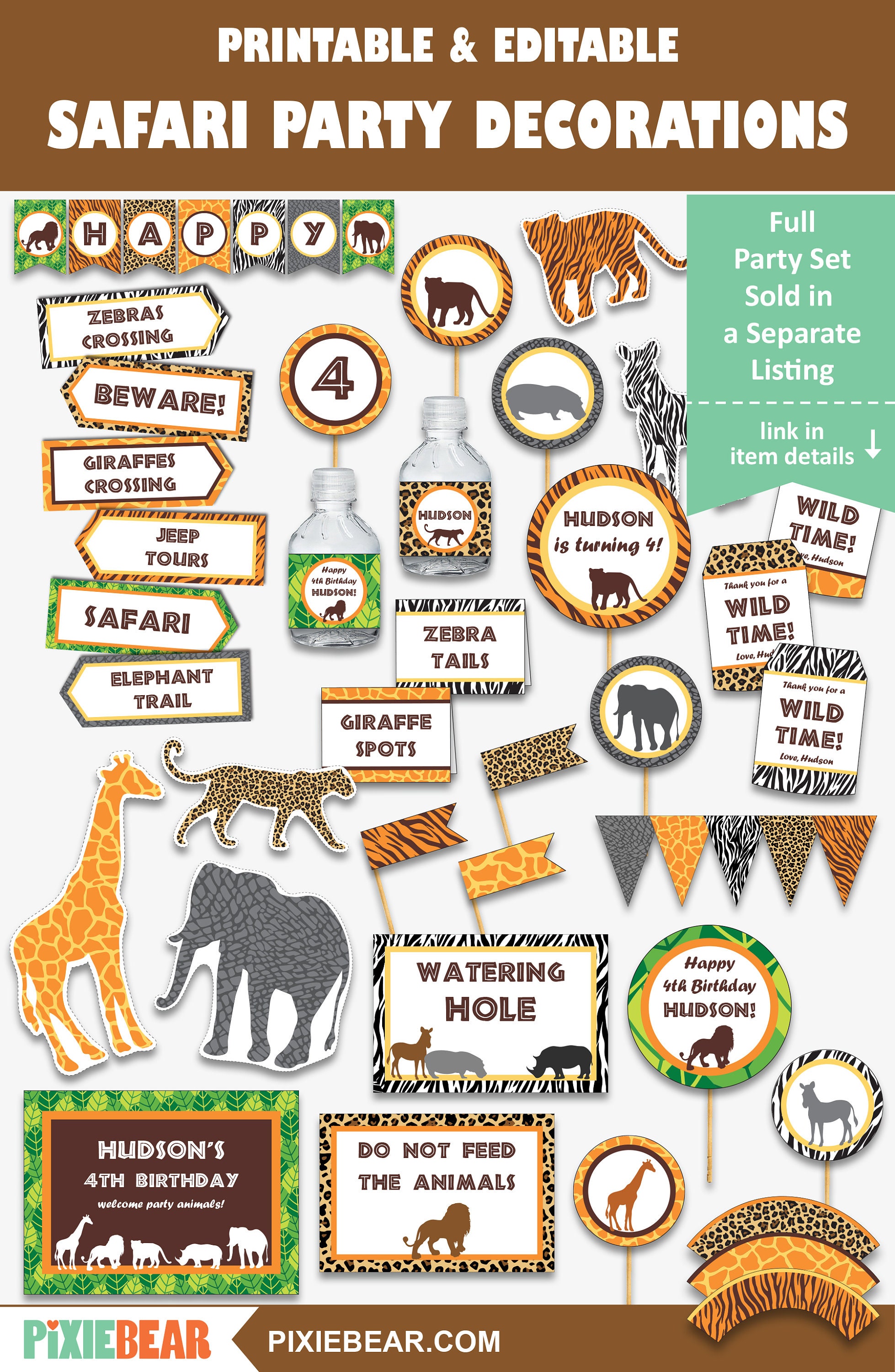 Safari Signs Printable Safari Birthday Cutouts Safari Party - Etsy Canada