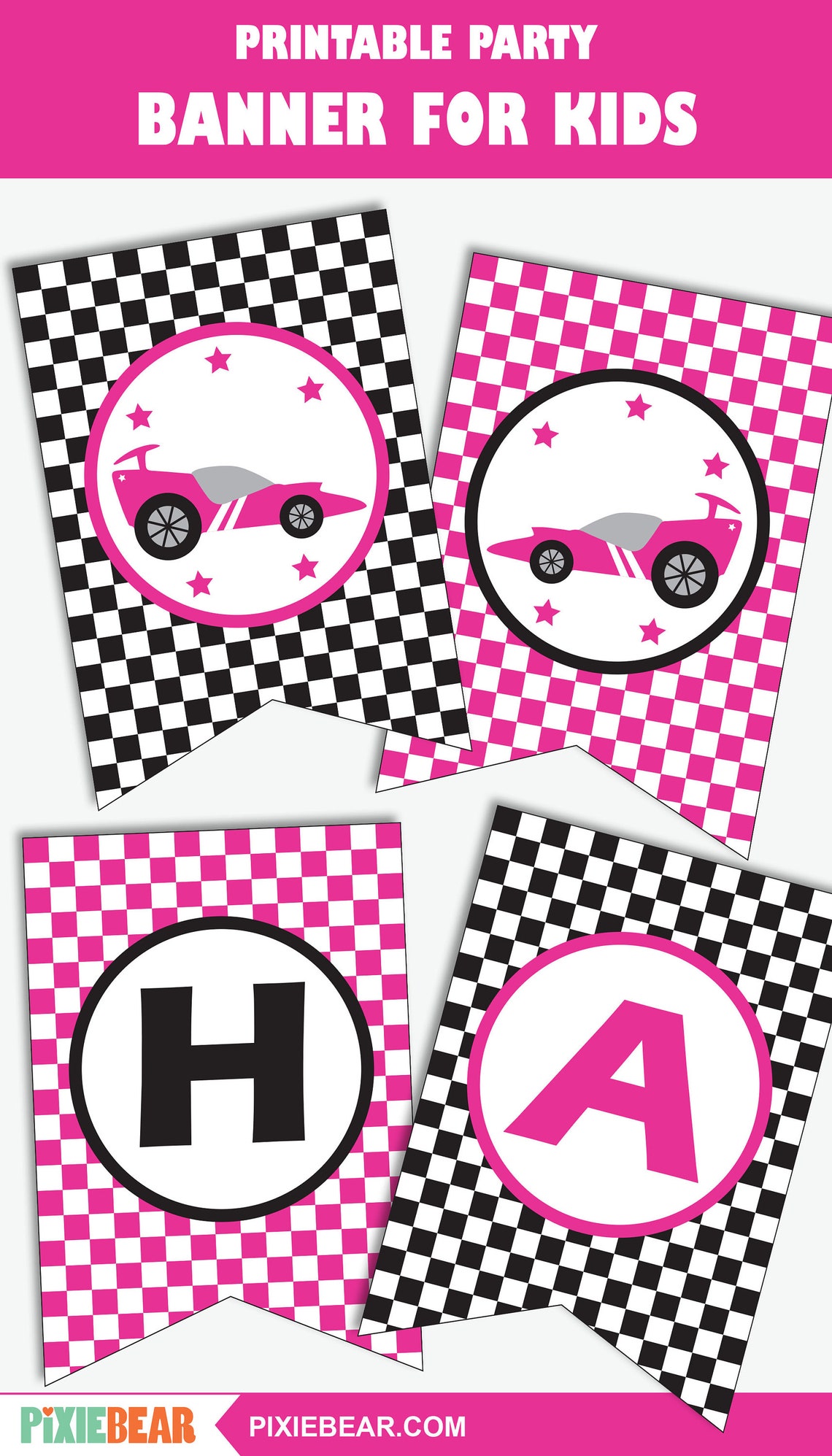 Race Car Banner Printable Race Car Birthday Banner for a Go Etsy