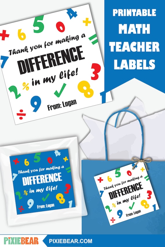 Math Teacher Gift Printable Teacher Appreciation To Etsy Math Teacher Gift Printable Teacher Appreciation To Etsy