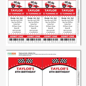 Race Car Invitation Printable Race Car Birthday Invitation, Ticket ...
