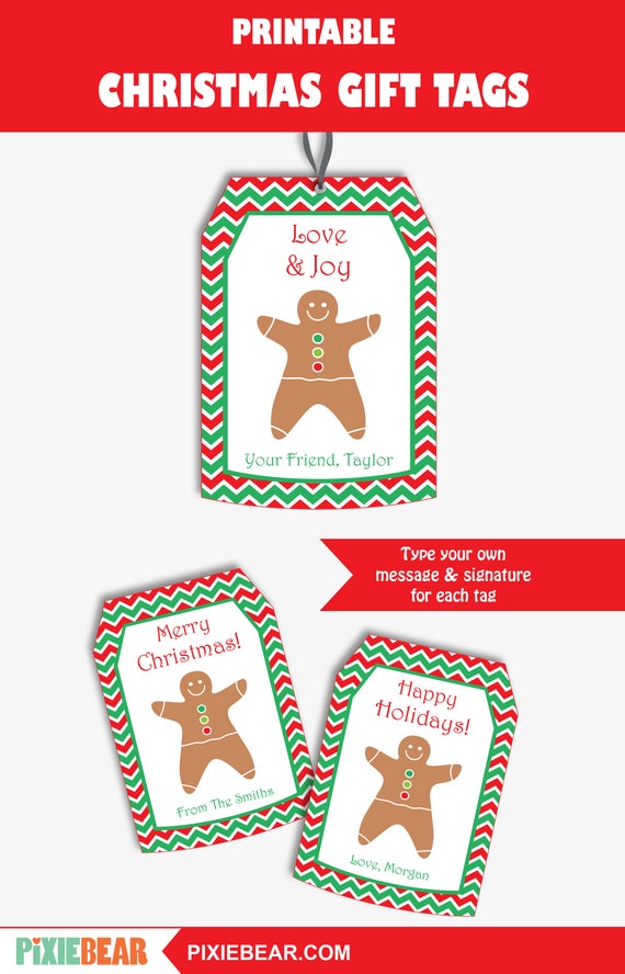 Free and customizable holiday gift tag templates