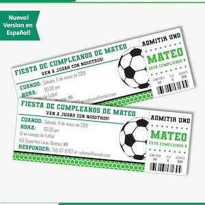 Soccer Party Invitation Soccer Birthday Invitation Soccer Invitation Soccer Ticket Invitation Printable Instant Download image 3