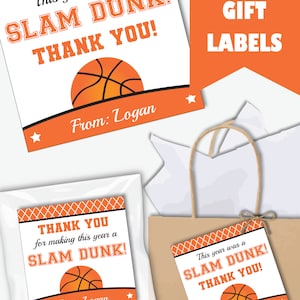 Basketball Coach Thank You Card or Printable Gift Tag for Teacher Appreciation Week, Personalized Basketball Coach Gift Instant Download image 6