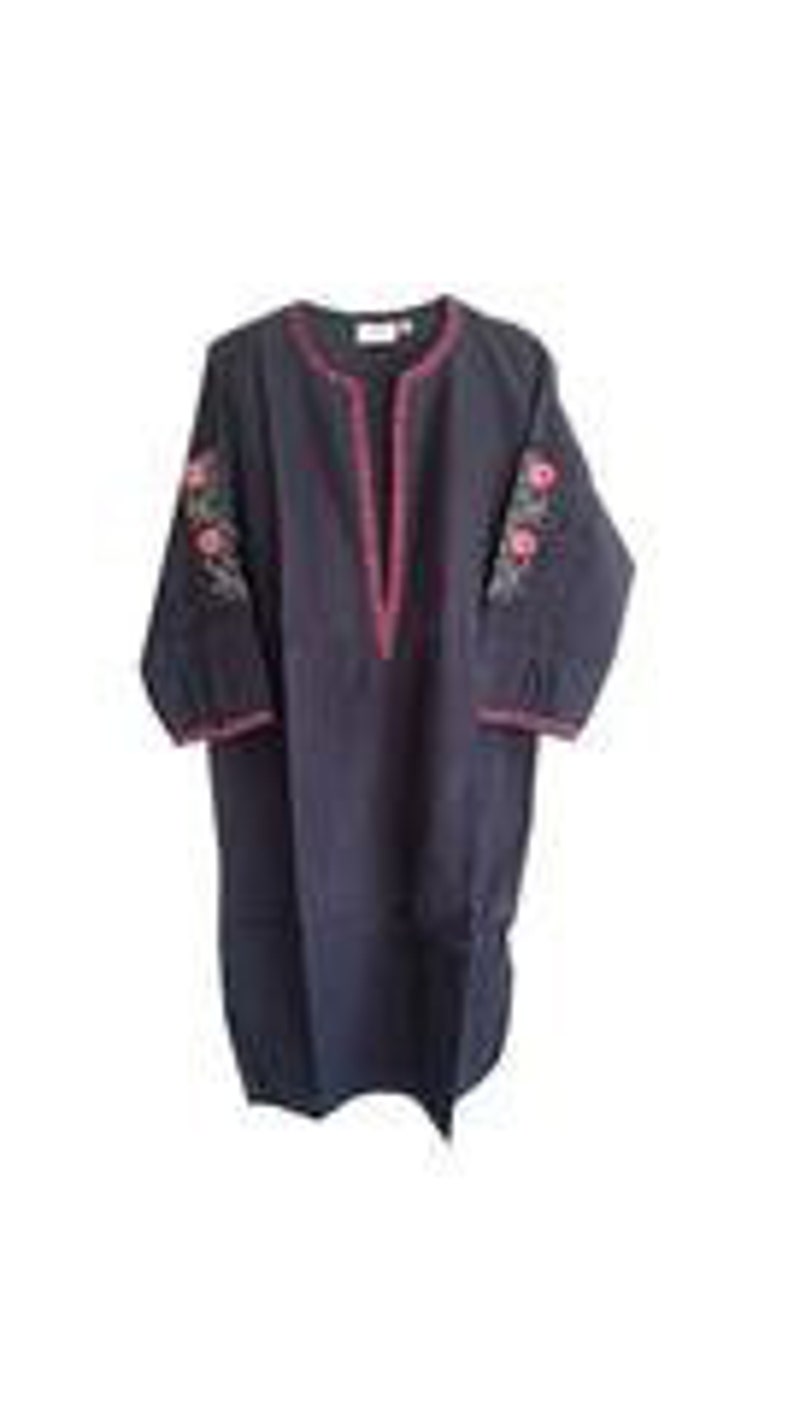 Grey Embroidered Kaftan Beach Dress Vivienne Etsy