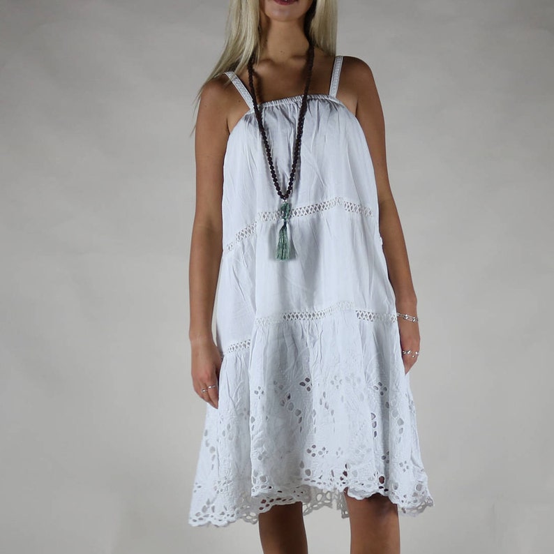 White Cotton Beach Dress