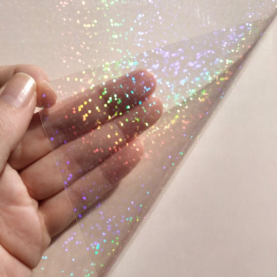 A4 Clear Holographic sticker - sparkling sequins/dots pattern - for paper crafts