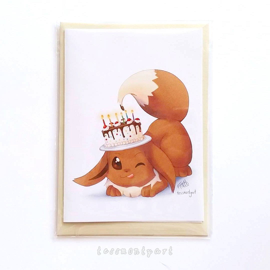 Pokemon Birthday Card - Eevee [Blank inside]