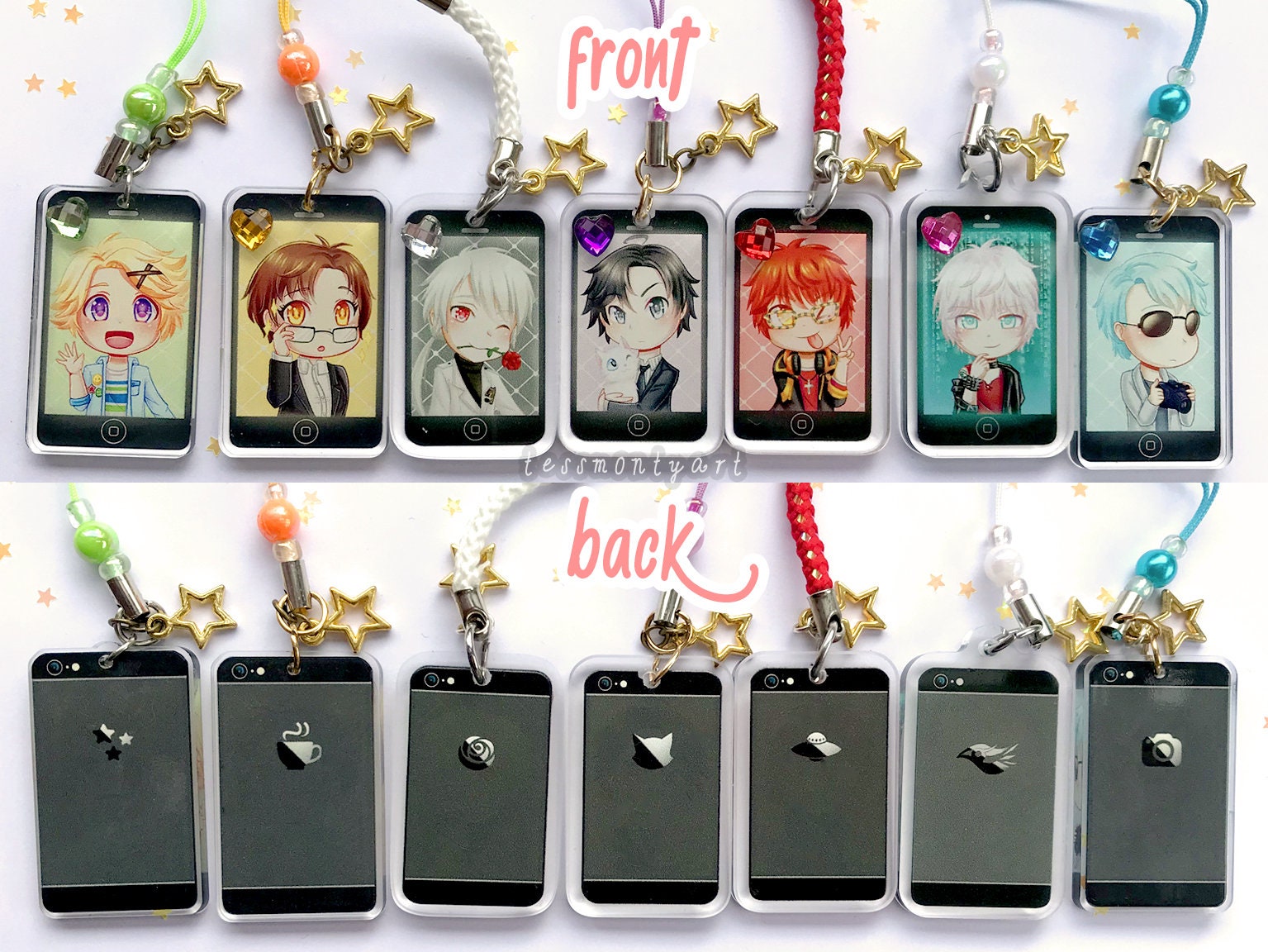 Choose 1 - Mystic Messenger - 1.5" double sided clear Acrylic Ch…