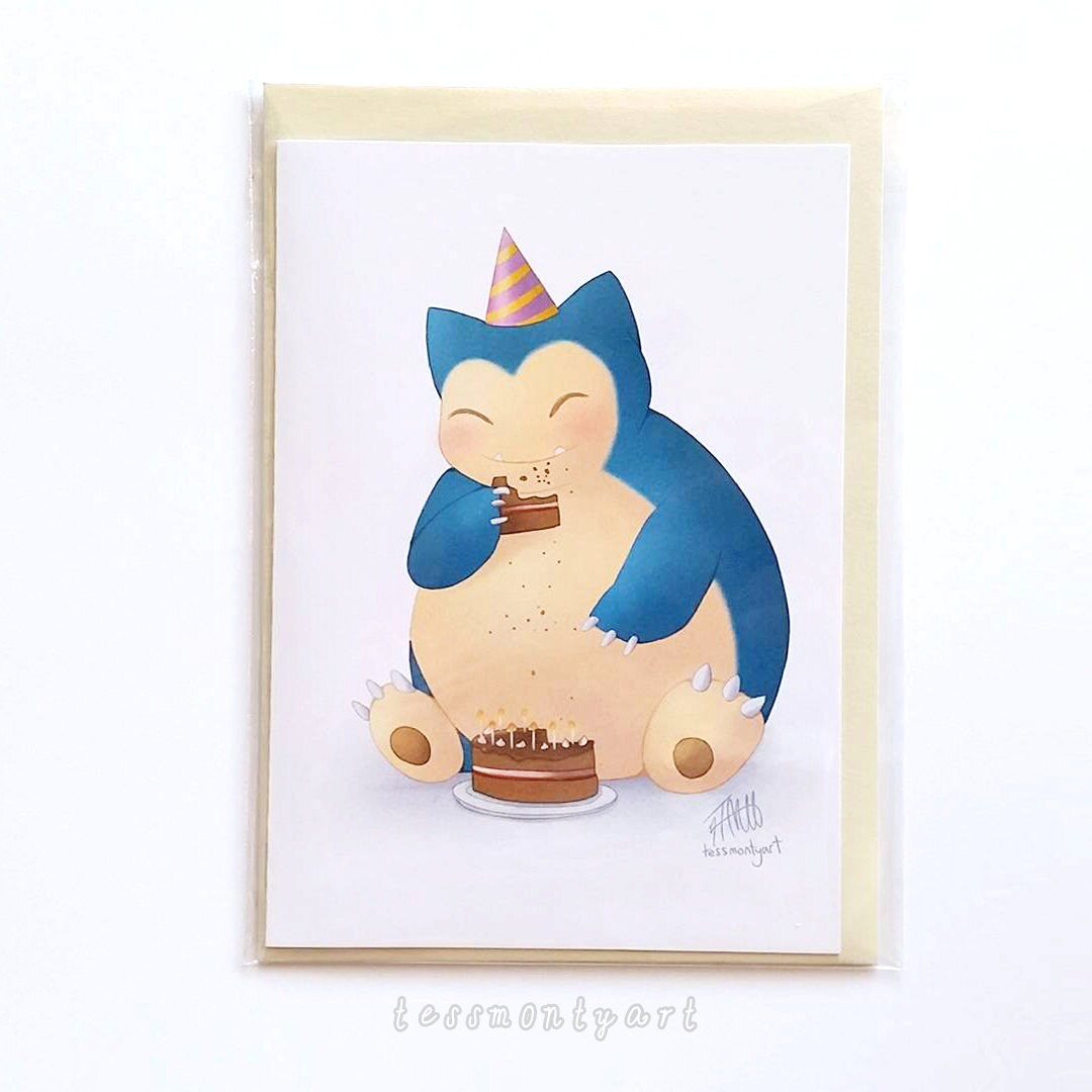 Pokemon Birthday Card - Snorlax [Blank Inside]