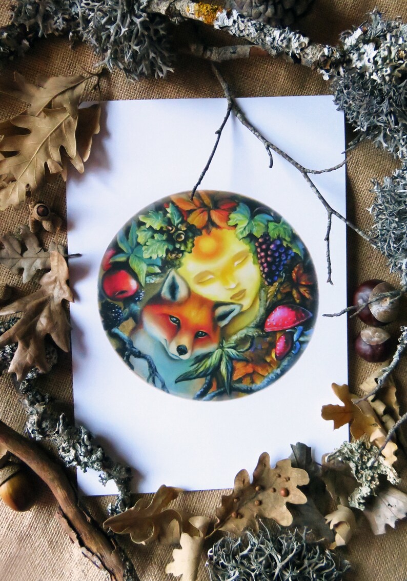 Autumn Goddess Fall Goddess Art Print  A4 image 0