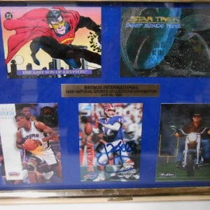 Jim Kelly signed card and other cards rare framed numbered collectible 1990s