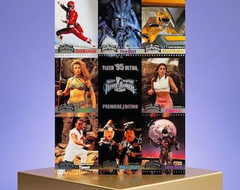 Power Rangers TV show rare  9 cards vintage uncut sheet 1995