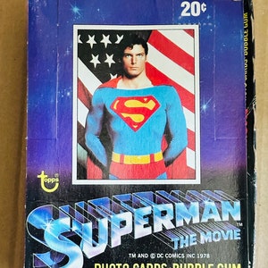 Superman Movie First Series 36 Sealed Packs Photo Cards Box 1978