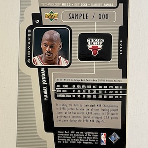 Michael Jordan UD3 rare sample basketball card #000. Not issued in regular series!
