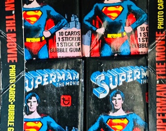 Superman Movie First Series 36 Sealed Packs Photo Cards Box 1978