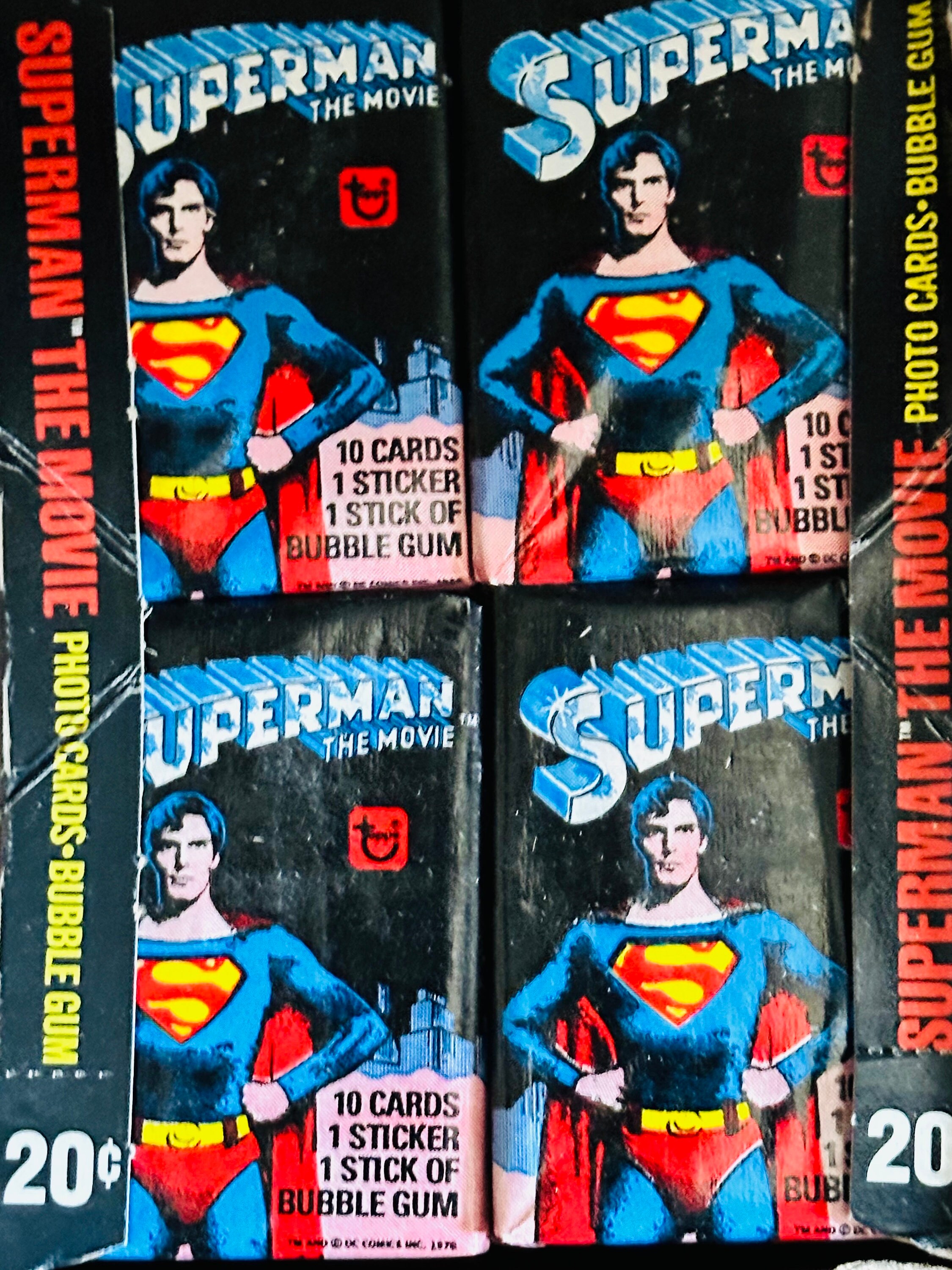 Superman Movie First Series 36 Sealed Packs Photo Cards Box 1978
