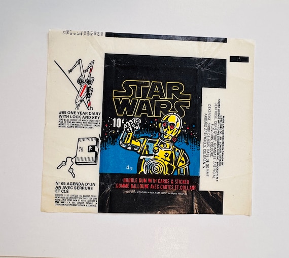 1977 STAR WARS 正規ライセンス紙袋 ユーガリ社製 販促用 Star Wars serie 1 versione canadese più rara opc wrapper 1977
