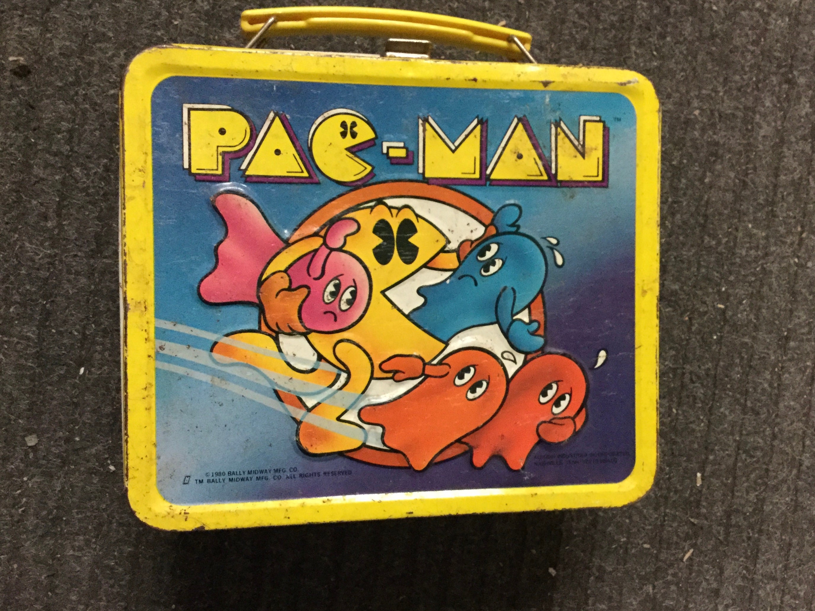 Pac-man Rare Metal Lunch Box With Thermos 1980s - Etsy