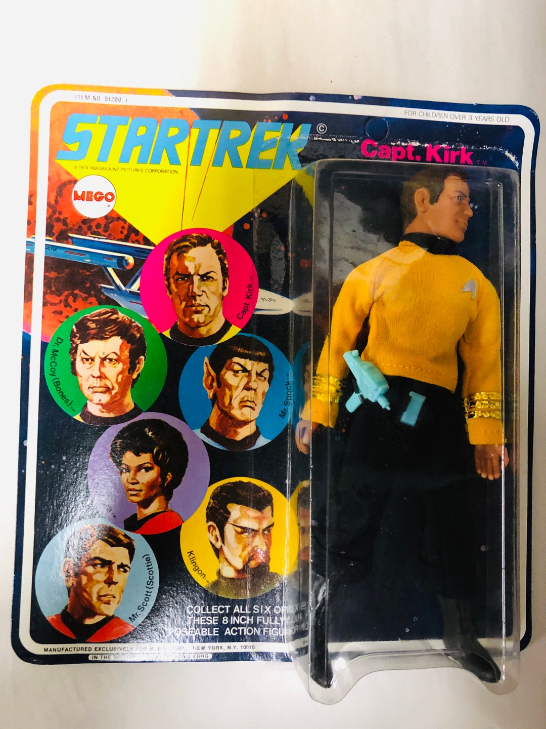 1974 Mego Original Captain Kirk Star Trek Factory Sealed Figure in