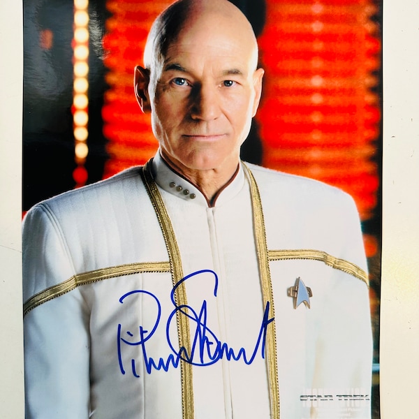 Star Trek Patrick Stewart raro autógrafo 8x10 con Fanexpo COA