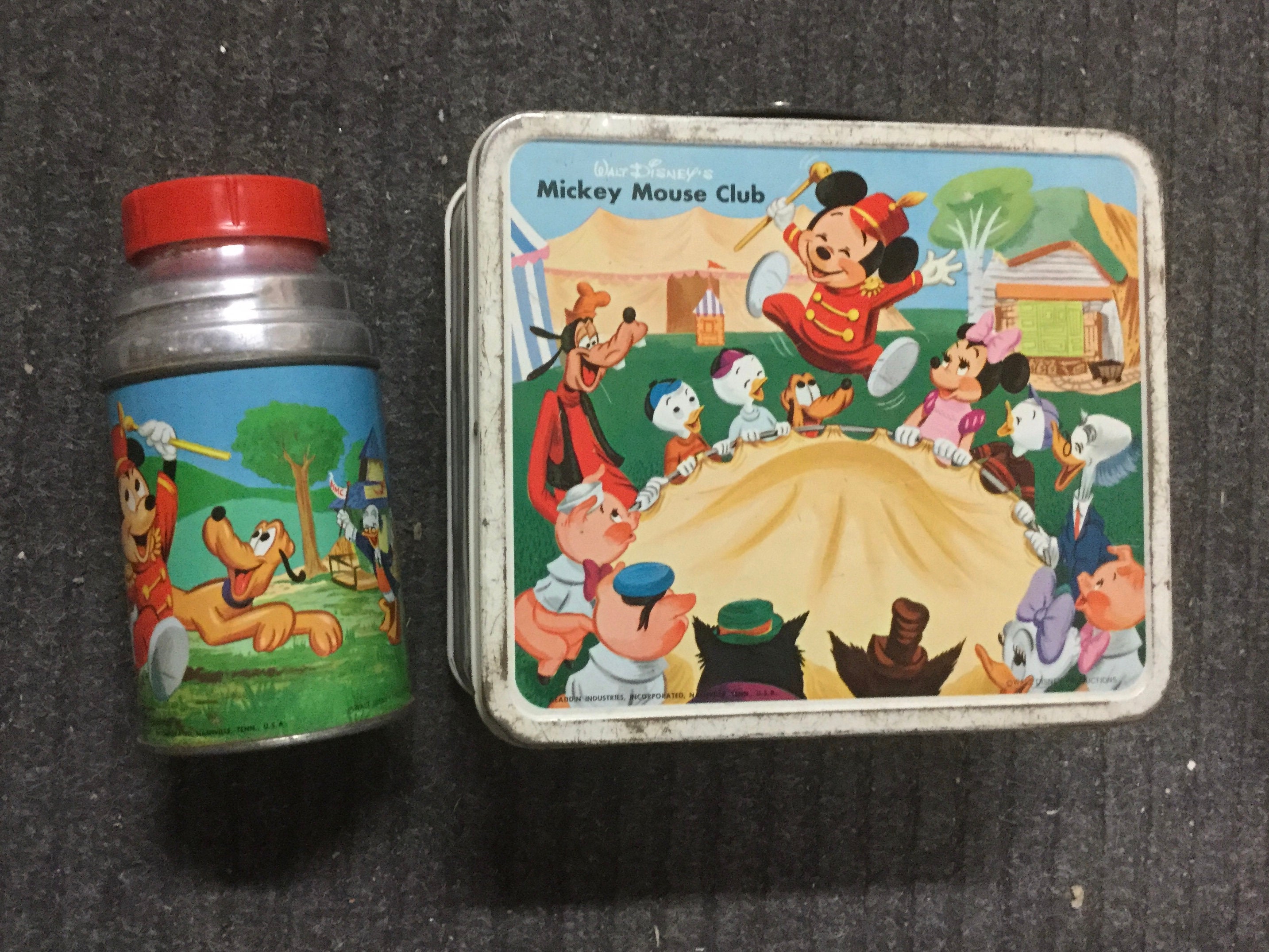 Disney Mickey Mouse Club Rare Metal Lunch Box and Thermos 1950s - Etsy