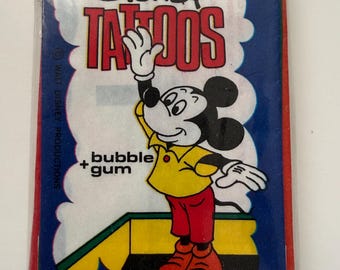 Disney Dandy Tattoos set with 4 wrappers 1974