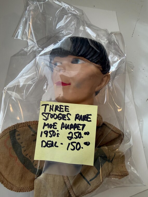 Three Stooges Rare Moe Puppet Doll 1950s - Etsy
