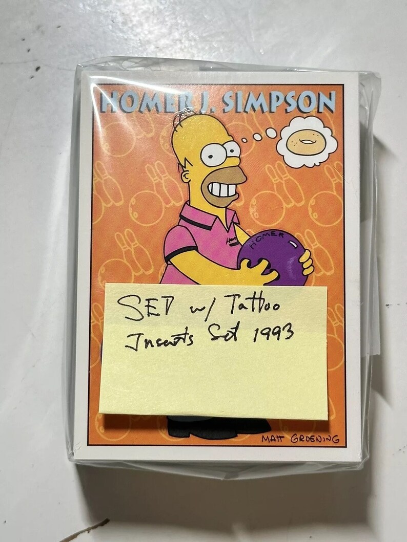 Simpsons Reference Card The Simpsons Vintages Cards and Tattoo Inserts Set 1993 - Etsy