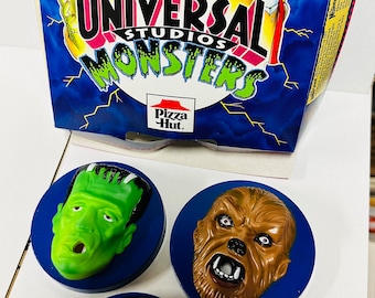 クモ男 ピラザウルス カマキリ男 3体セット売り ポピー 当時物オリジナル保証 Universal Monsters Rare Pizza Hut Food Promotion Display Box With