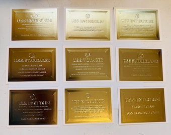 Star Trek Rare 9 Gold plaks ships insert cards set 1996
