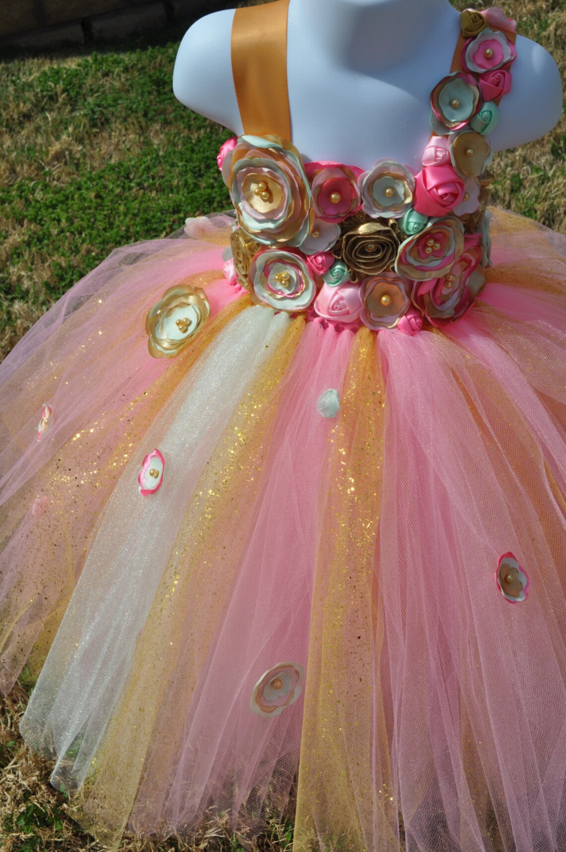 Special Occasion Girls Dress Pink Gold Toddler Dress Pink Etsy