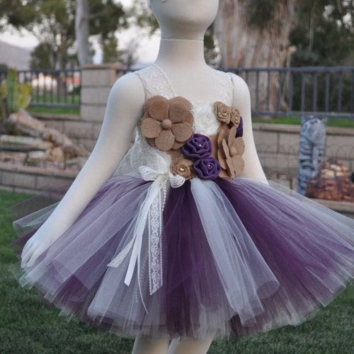 Rustic Flower Girl Dressvintage Inspired Girls Dressburlap Etsy