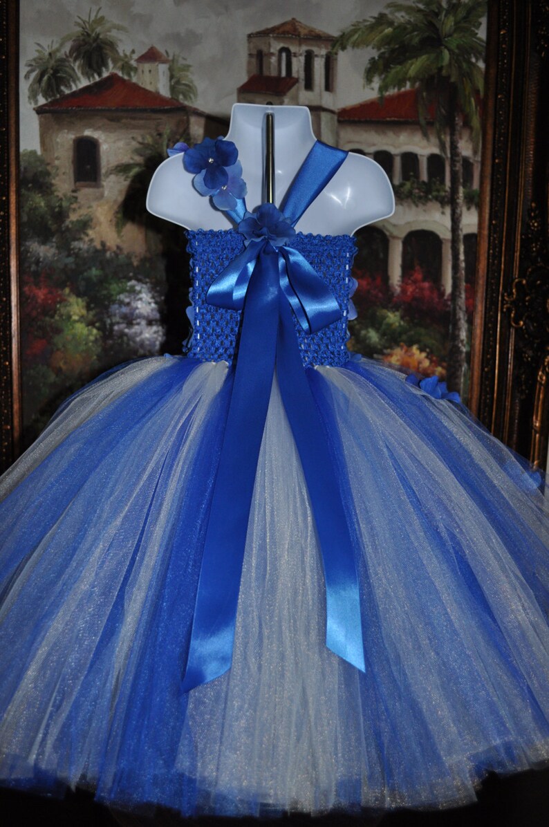 Royal Blue Ivory Dress Infant Flower Girl Dress Royal Blue Etsy