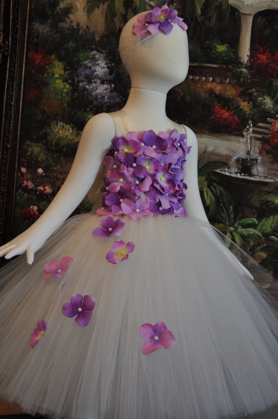 Special Occasion Dress, Purple Lavender Flower Girl Dress, Infant Purple Dress, Ivory Purple Baby Dress, Toddler Lavender Purple Dress