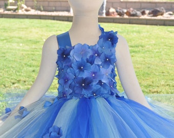 Royal Blue Ivory Dress Infant Flower Girl Dress Royal Blue
