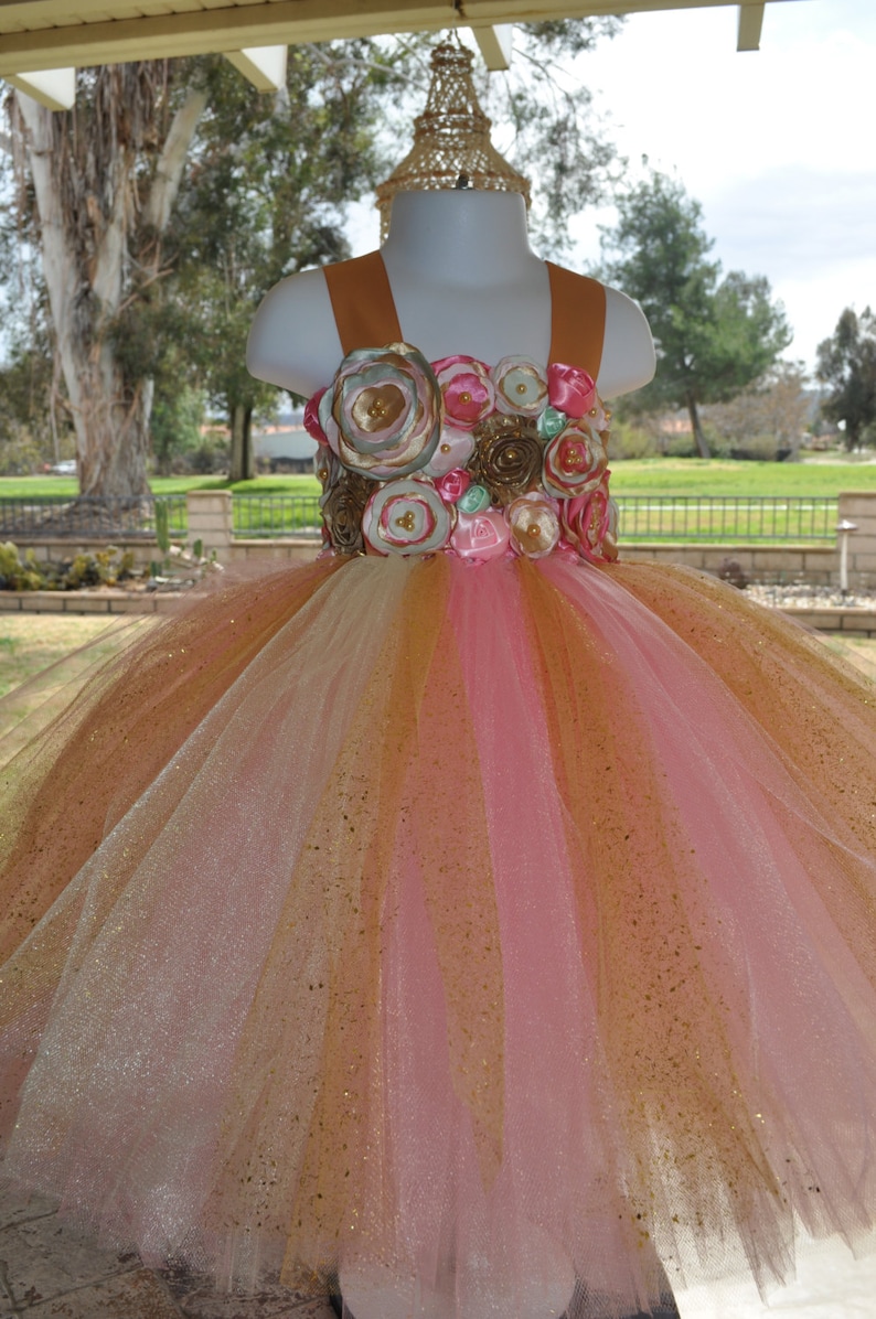 Pink Gold Mint Flower Girl Dress Special Occasion Infant Etsy