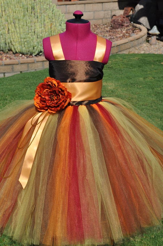 Fall/ Autumn Inspired Flower Girl Dress Rustic Girls - Etsy